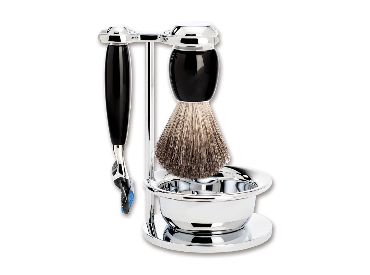 Böker Manufaktur Solingen Shaving Set Resin Black