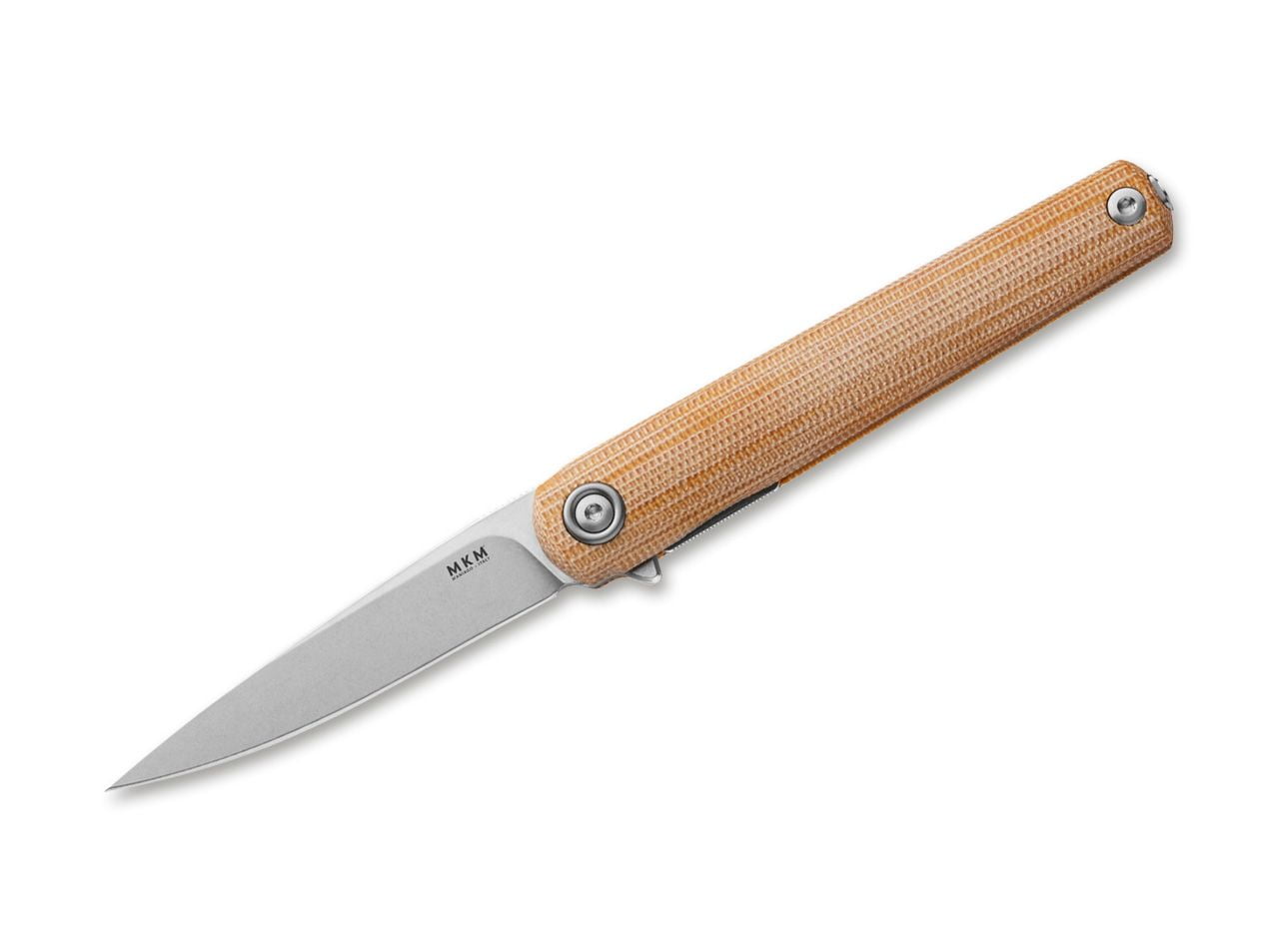 MKM Flame Light Drop Point Micarta Natural