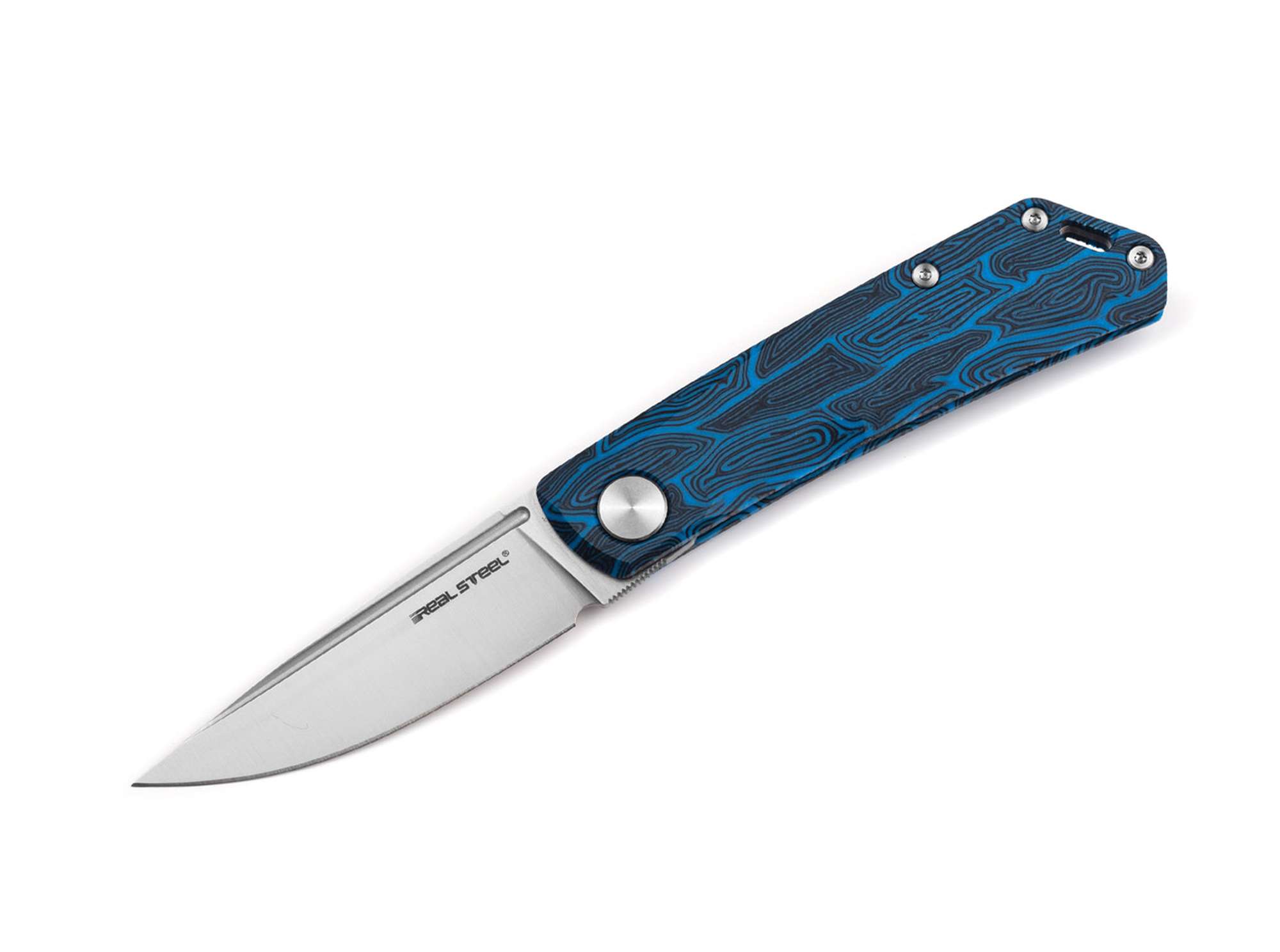Real Steel Luna Damascus G10 Sky Blue Boker Exclusive