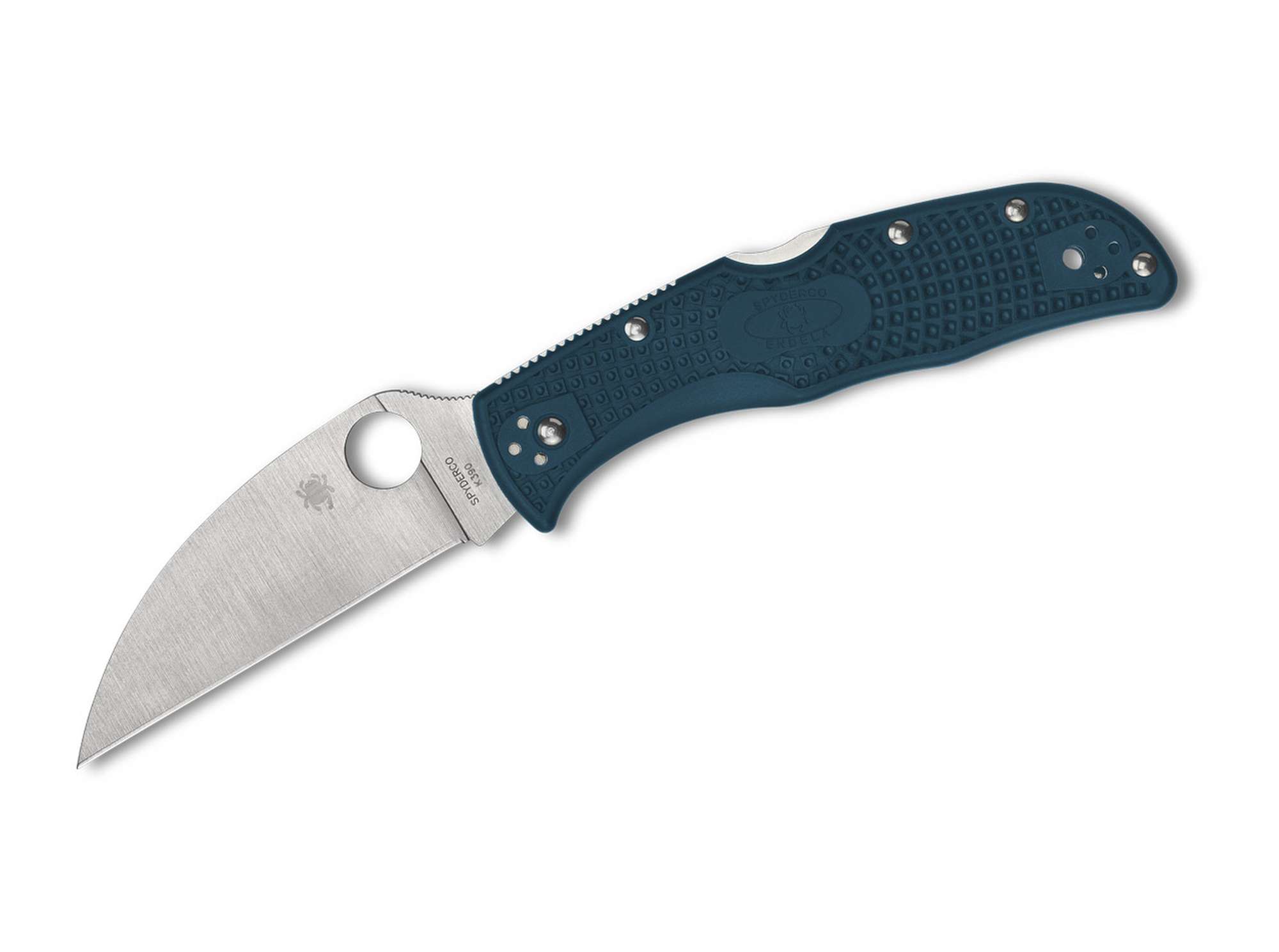 Spyderco Endela Lightweight Blue Wharncliffe K390 PlainEdge