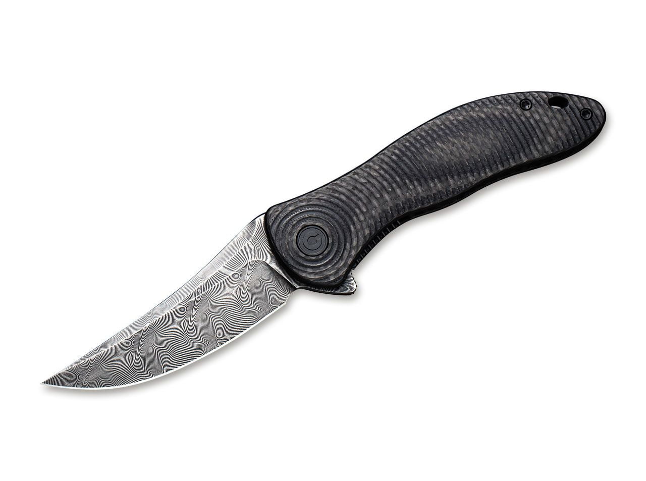 CIVIVI Synergy 3 Damascus G10 CF Black Trailing Point