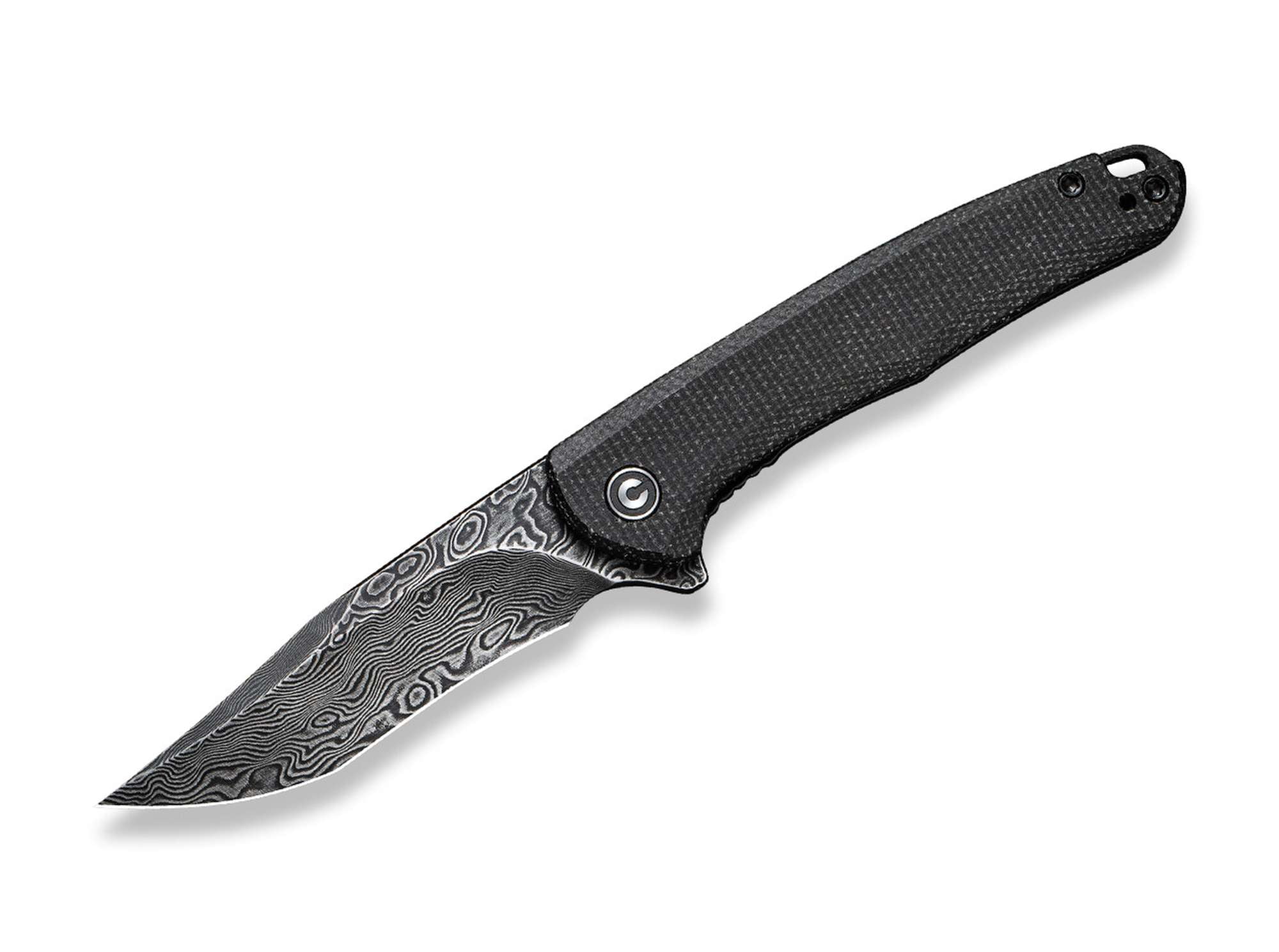 CIVIVI Mini Sandbar Damascus Micarta Black
