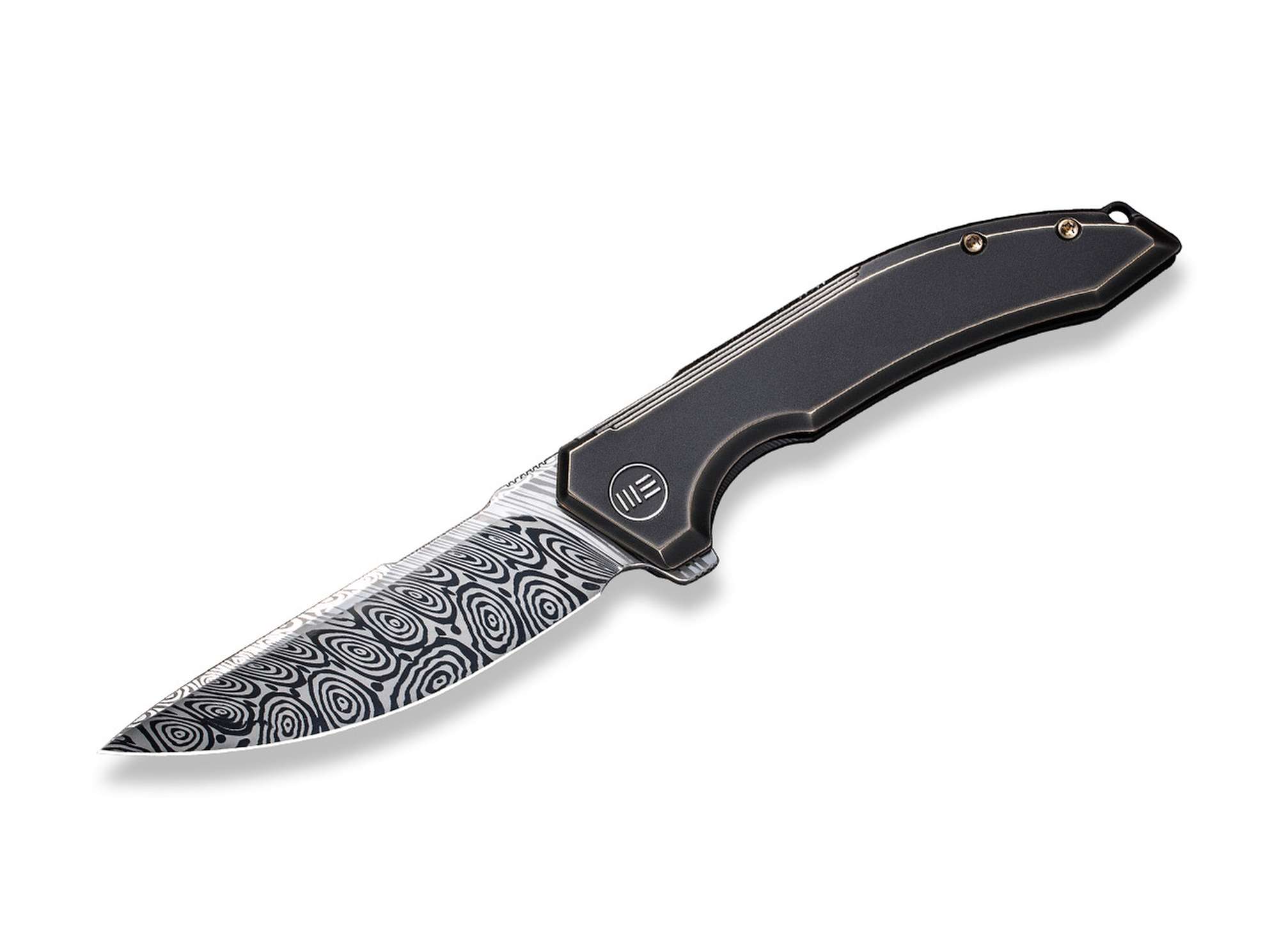 WE Knife Quixotic Titanium Bronze Damascus