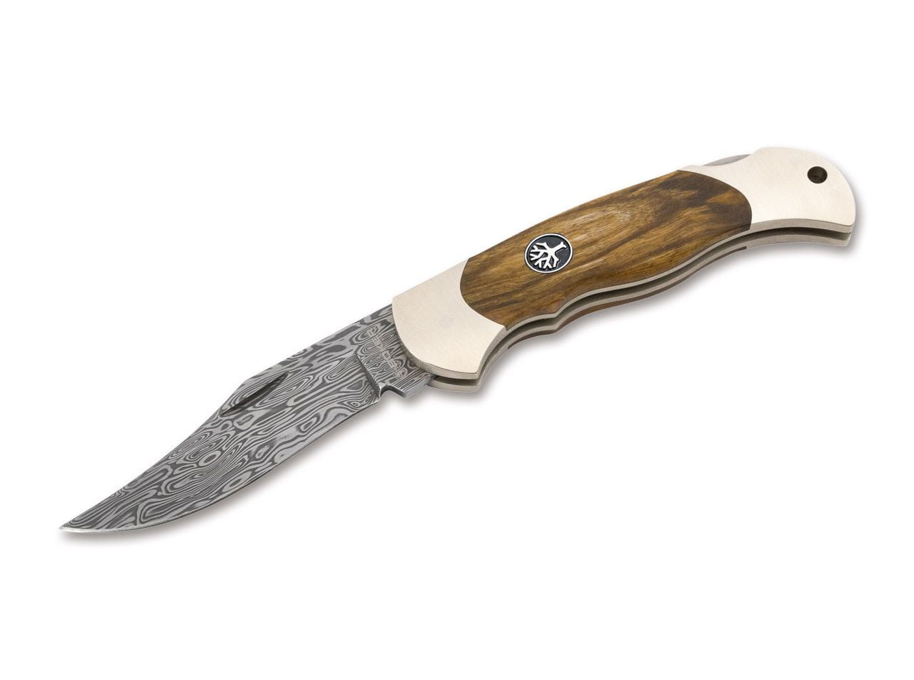 Böker Manufaktur Solingen Junior Scout Curly Birch Brown Damascus