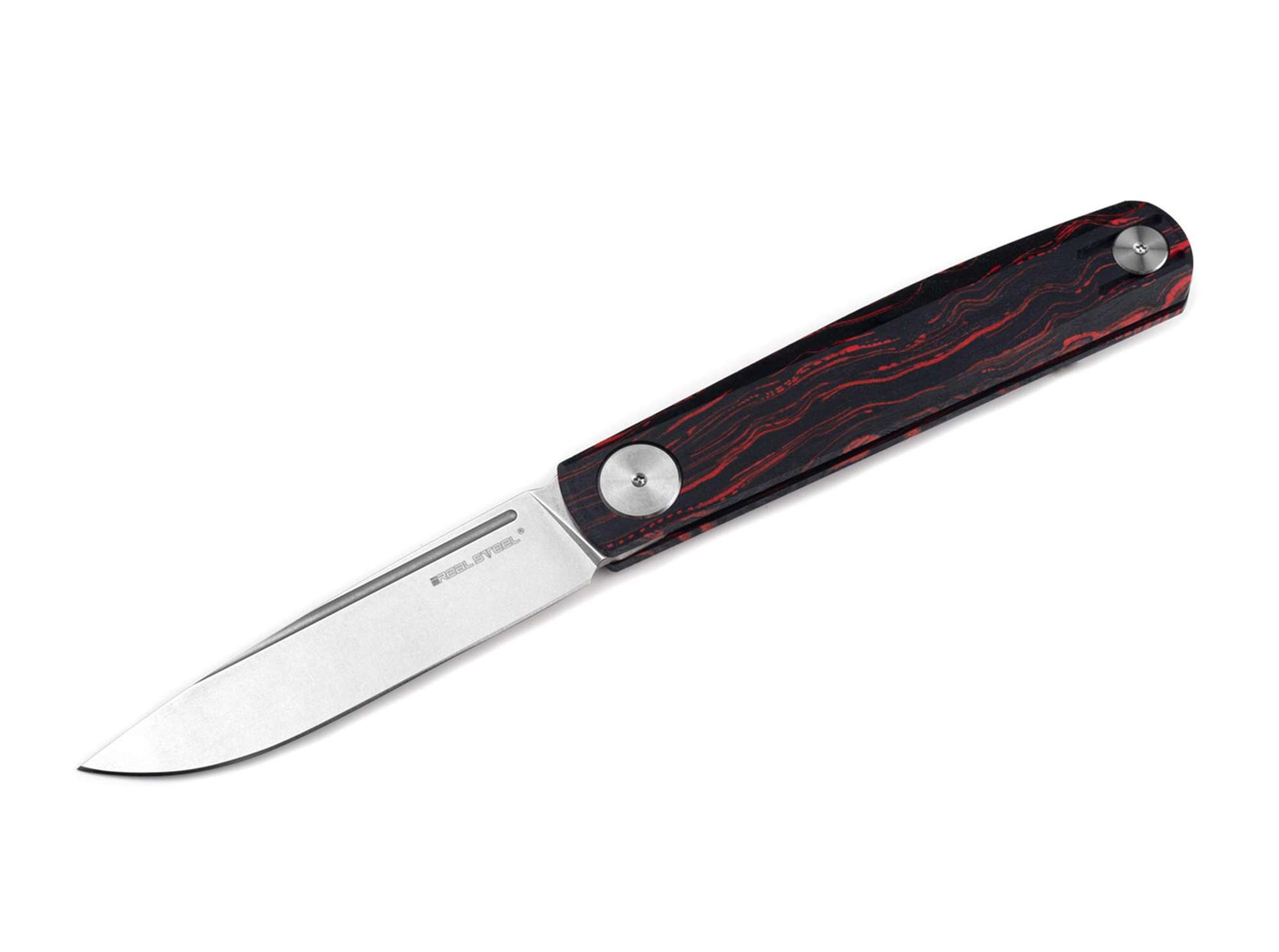 Gslip Compact Damascus G10 Ocean Red Real Steel