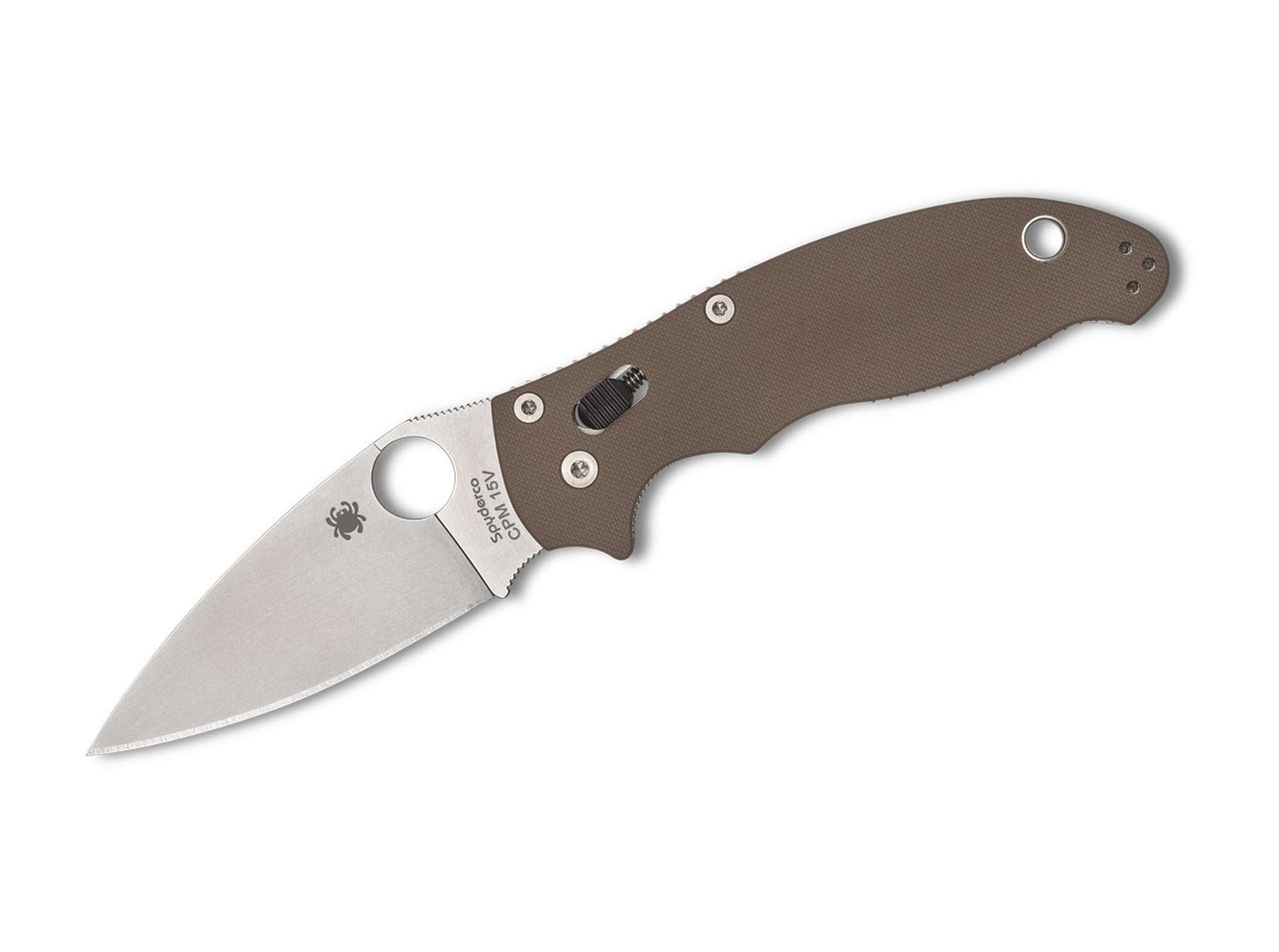 Manix 2 G10 Brown CPM 15V Sprint Run PlainEdge Spyderco