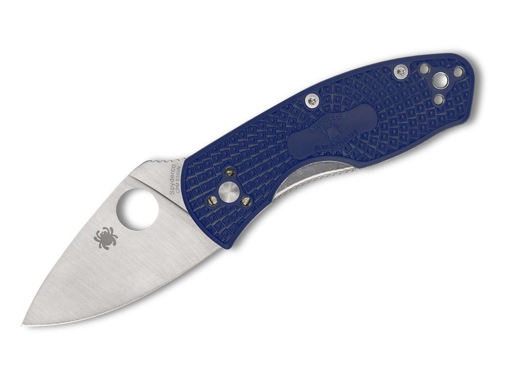 Ambitious Lightweight CPM-S35VN Blue PlainEdge Spyderco