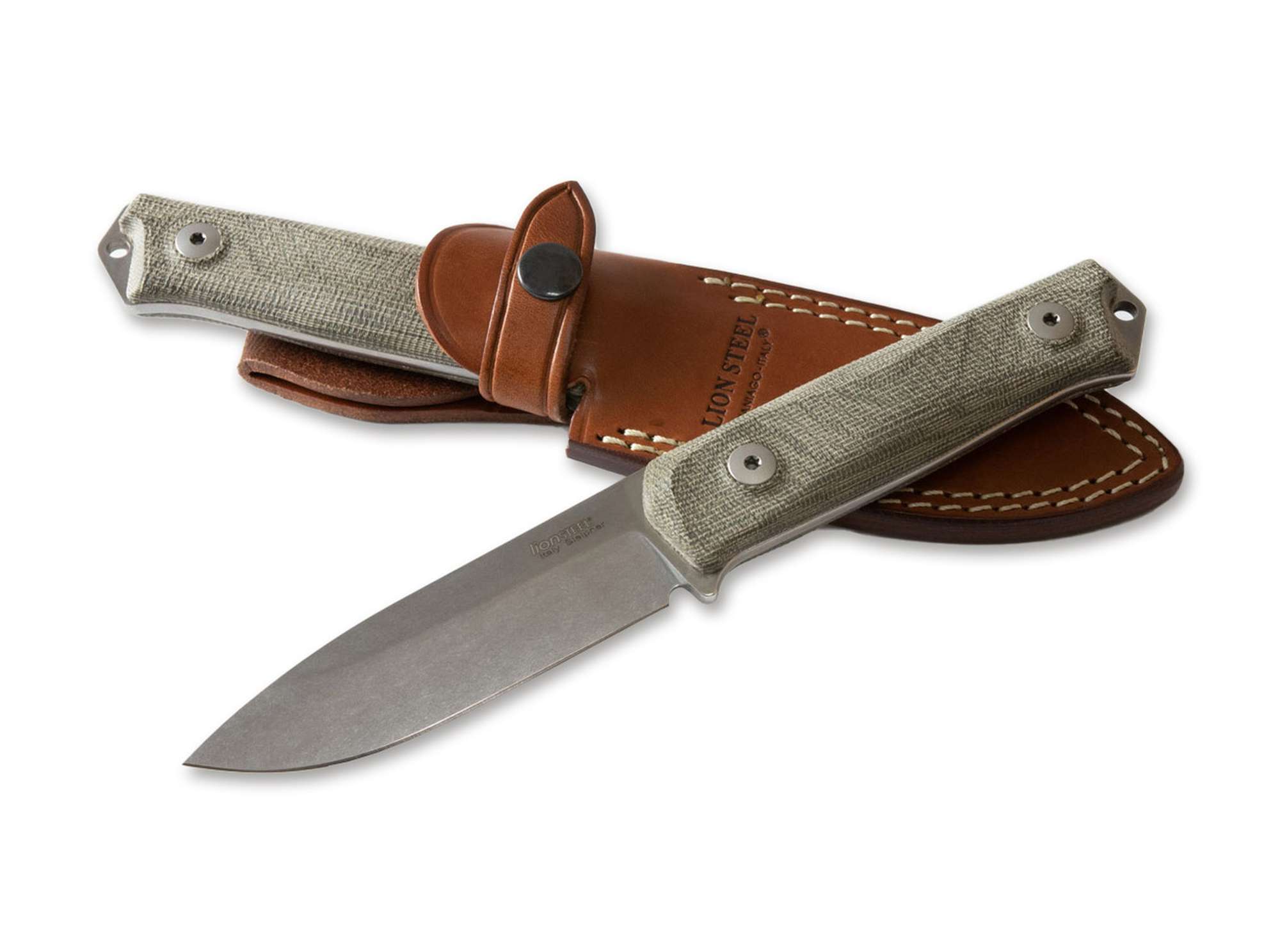 B41 Bushcraft Micarta Green LionSteel