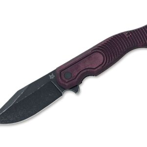 Fox Knives East Wood Tiger Micarta Burgundy