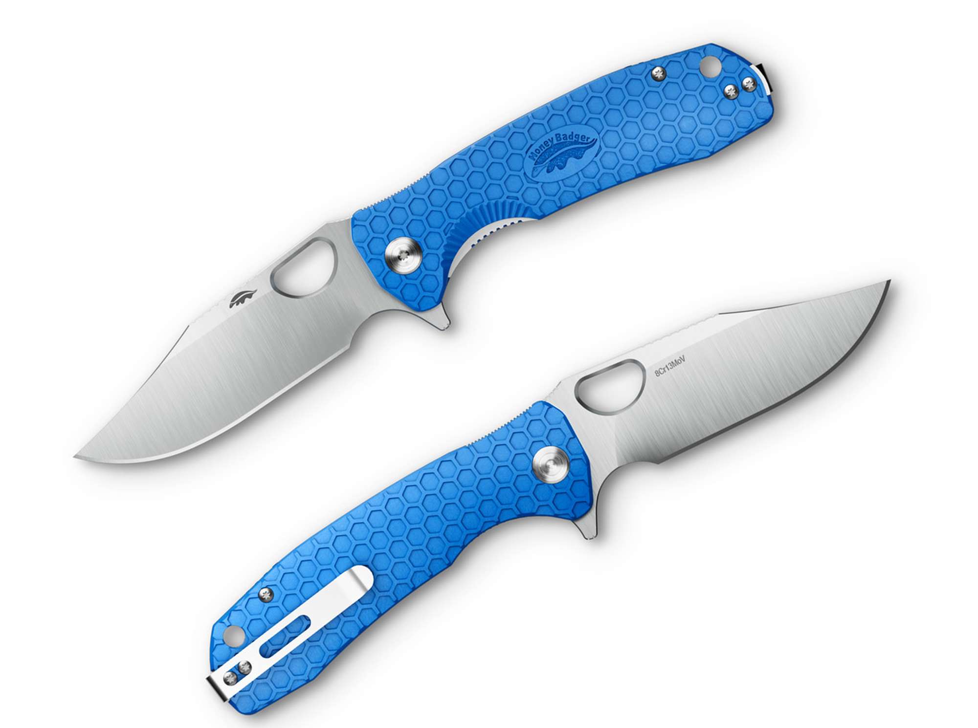Honey Badger Clippoint Large Blue