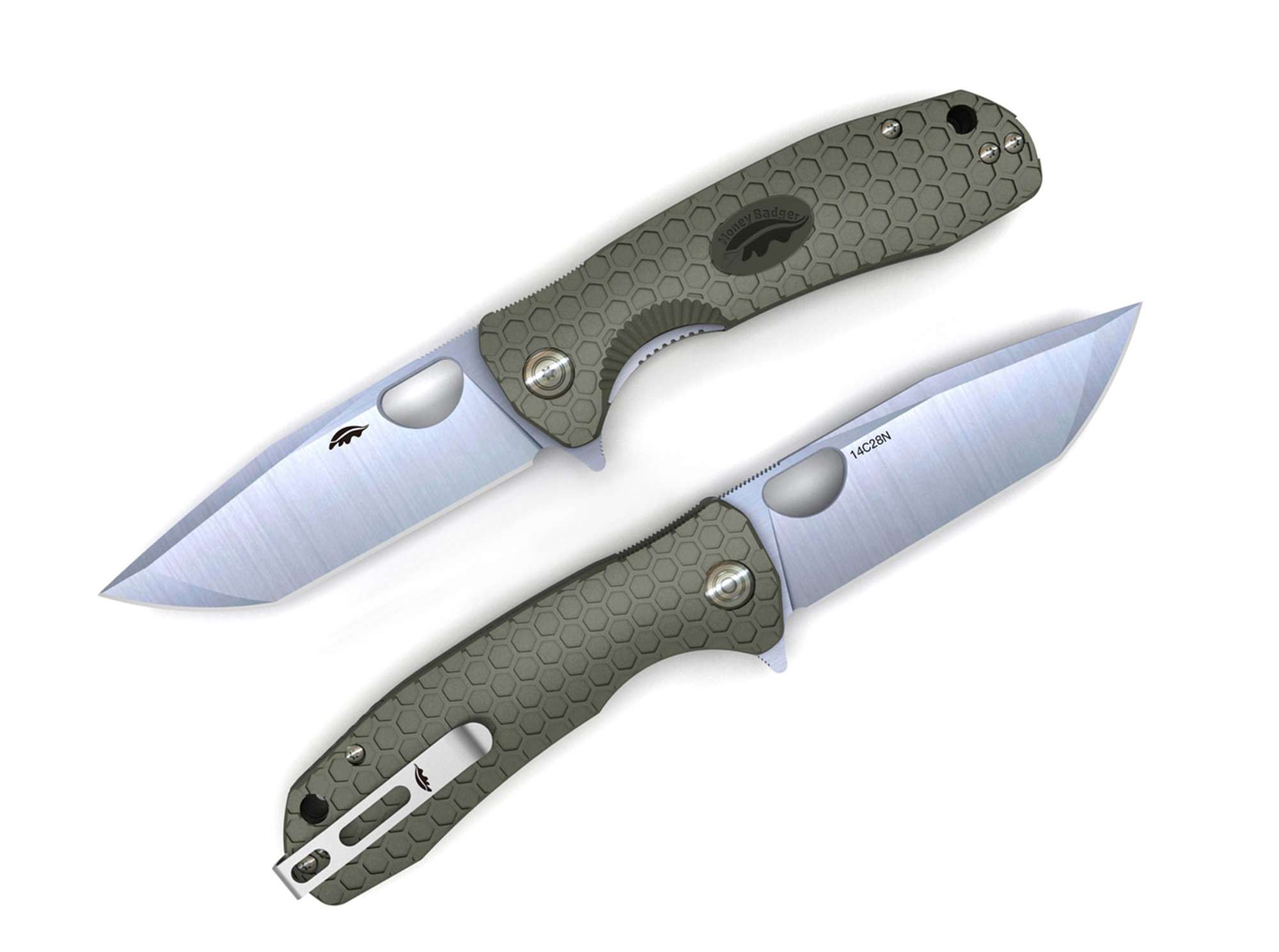 Honey Badger Tanto 14C28N Medium Green