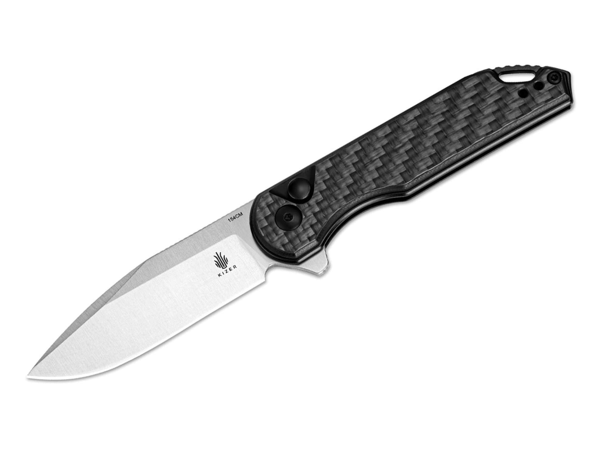 Kizer Assassin CF G10 Black Button Lock