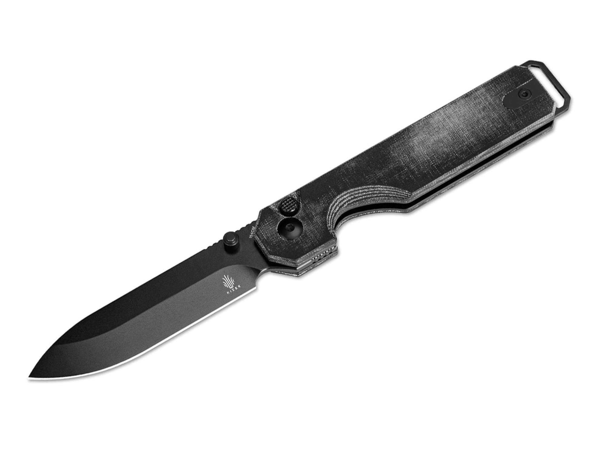 Kizer KUH Micarta All Black Button Lock