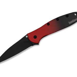 Kershaw Leek Aluminum Red Black Gradient Black Blade