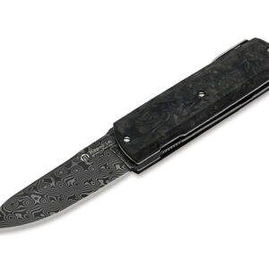 Maserin Silver Sport Knife Damascus CF Black