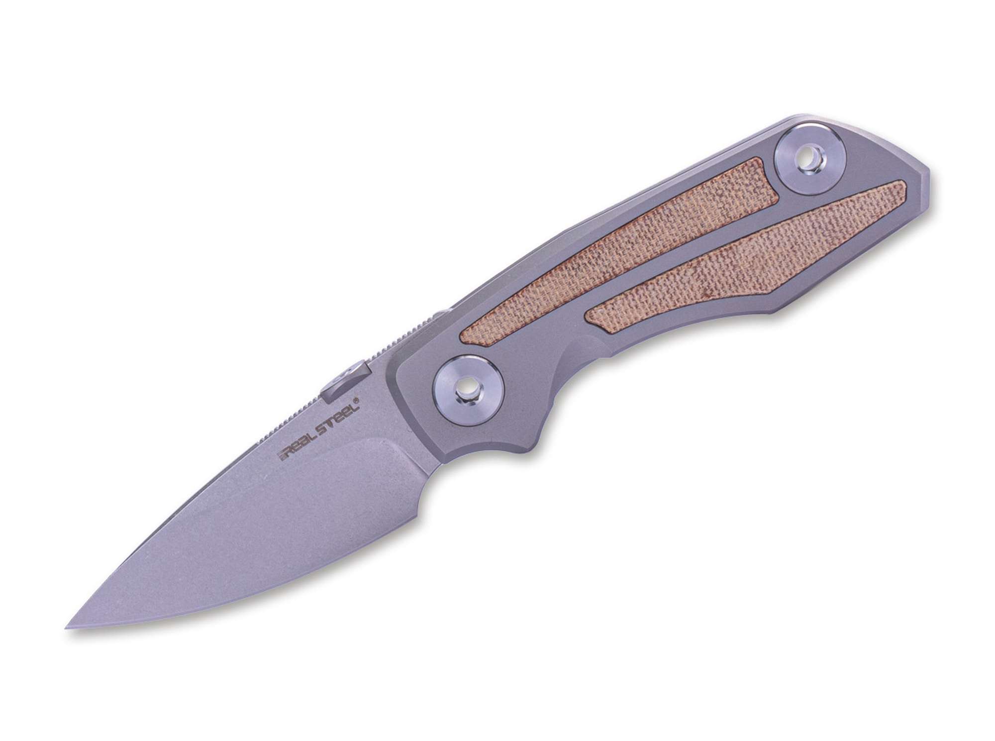 Real Steel Delta Frame Lock TC4 Micarta Natural