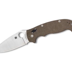Spyderco Manix 2 XL Brown Canvas Micarta CPM Cru-Wear PlainEdge