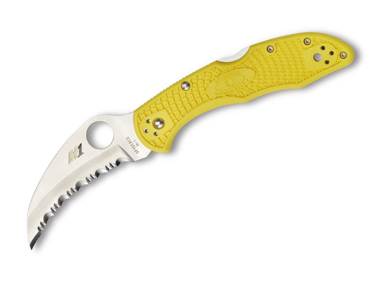 Spyderco Tasman Salt 2 Lightweight Yellow H1 Serrated