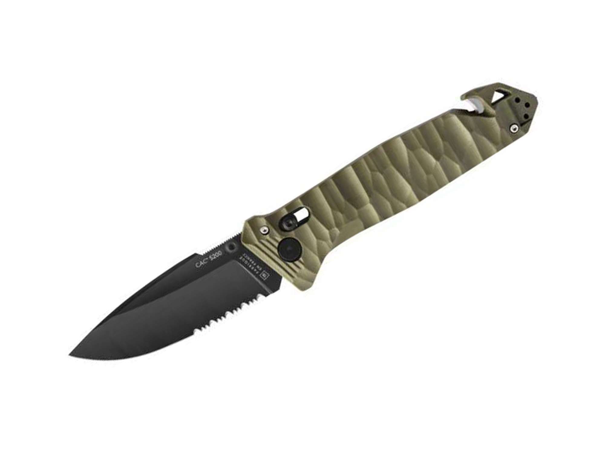 TB Outdoor C.A.C. S200 G10 Textured Kaki Serrated