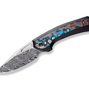 WE Knife Nefaris Ltd Titanium Black Nebula FAT CF Damascus