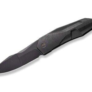 WE Knife Solid Titanium Black Etching Pattern