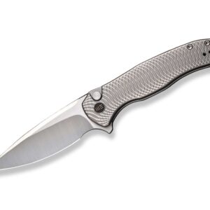 WE Knife Button Lock Kitefin Titanium Satin Grey