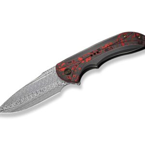 WE Knife Equivik Titanium Grey Lava Flow CF Damascus