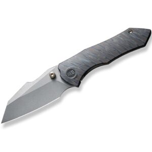 WE Knife High-Fin Titanium Grey Tiger Stripe