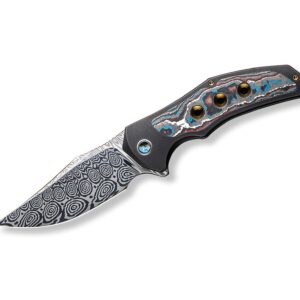 WE Knife Magnetron Black Nebula Fat Carbon Damascus