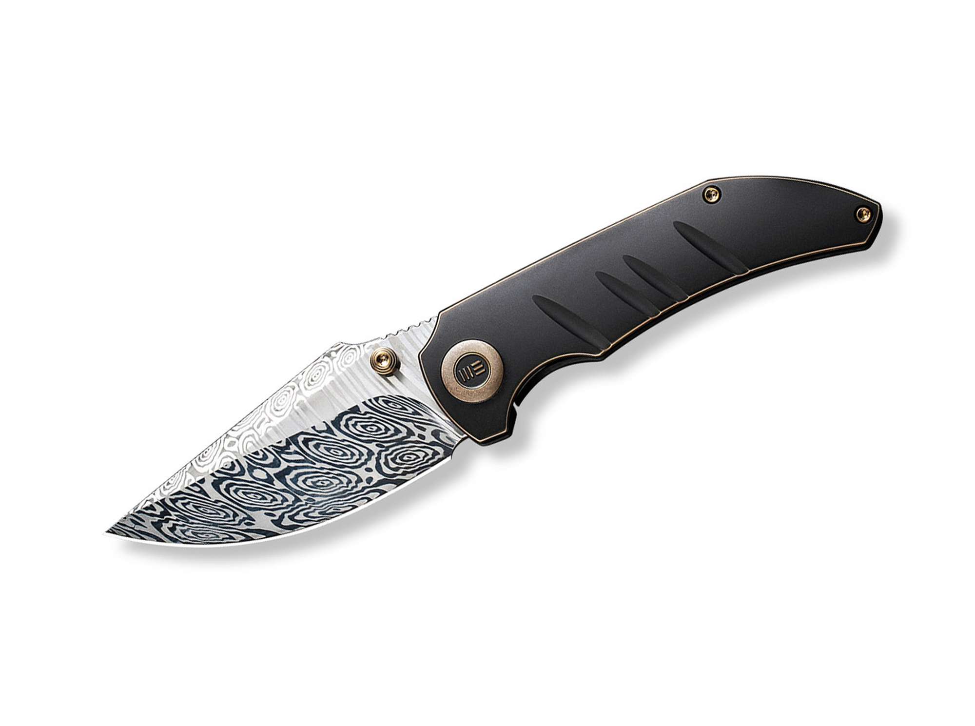 WE Knife Riff-Raff Bronze & Black Titanium Damascus