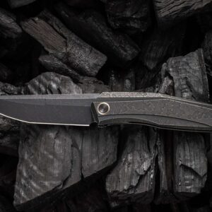 WE Knife Cybernetic Titanium Black Etching Pattern