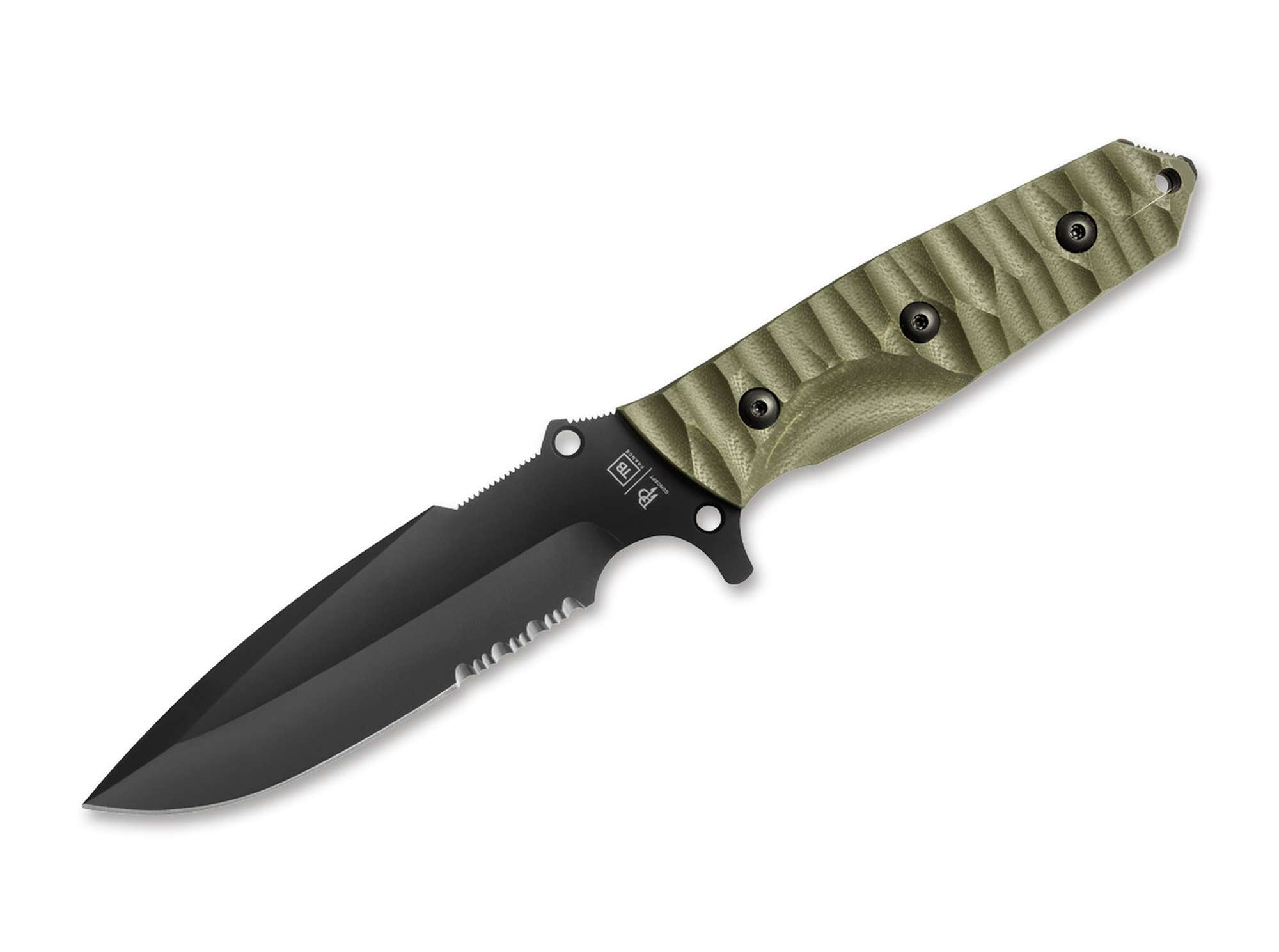 TB Outdoor Maraudeur G10 Textured Kaki Serrated
