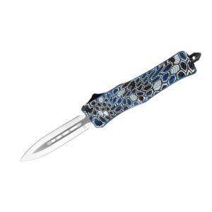 CobraTec Small CTK-1 Cerakote Blue Cobra Skin Dagger Not Serrated