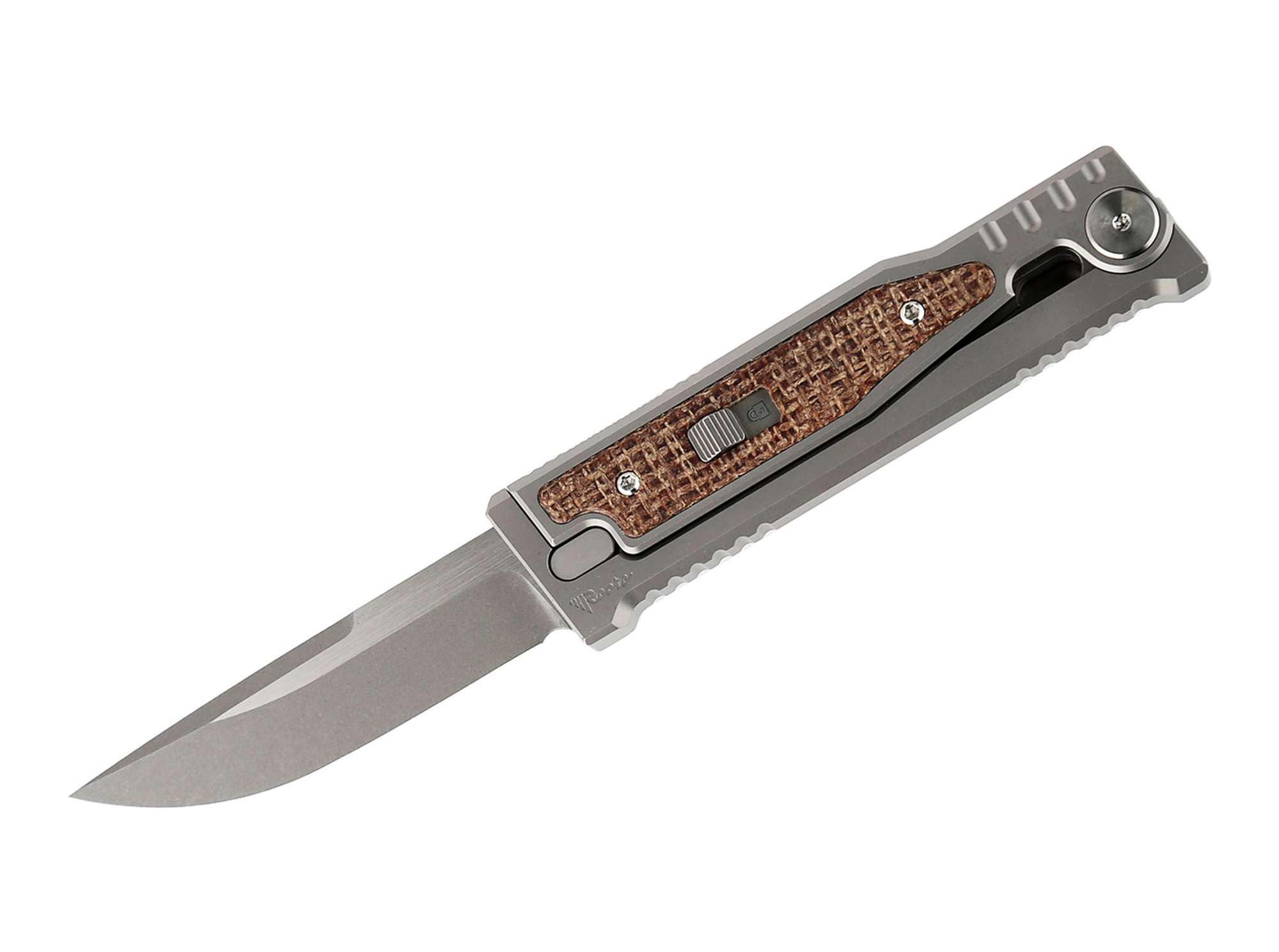Reate MINI-EXO Burlap Micarta Drop Point