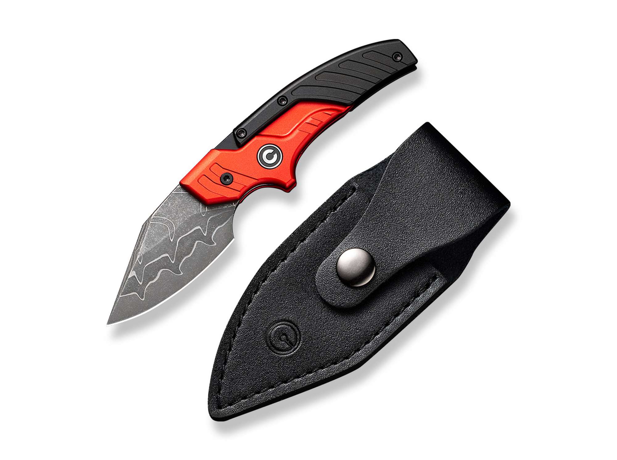 CIVIVI Typhoeus Aluminum Red & Black Damascus