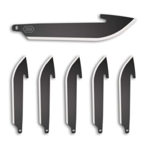 Outdoor Edge 2.5" Drop Point Replacement Blades 6-Pack Black Oxide