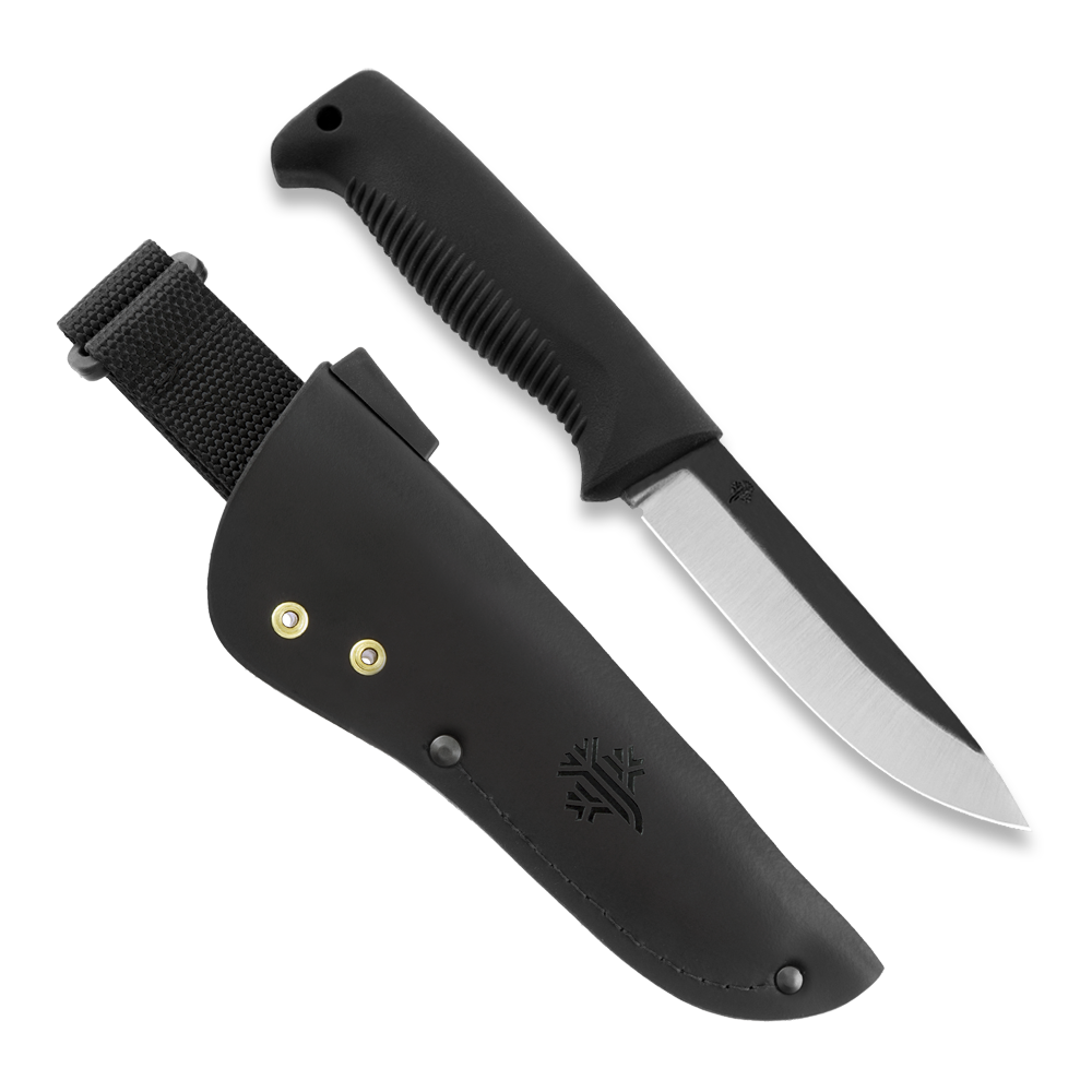 Peltonen Knives - M07 Ranger Puukko 80CrV2, Black Handle, Black Leather Sheath